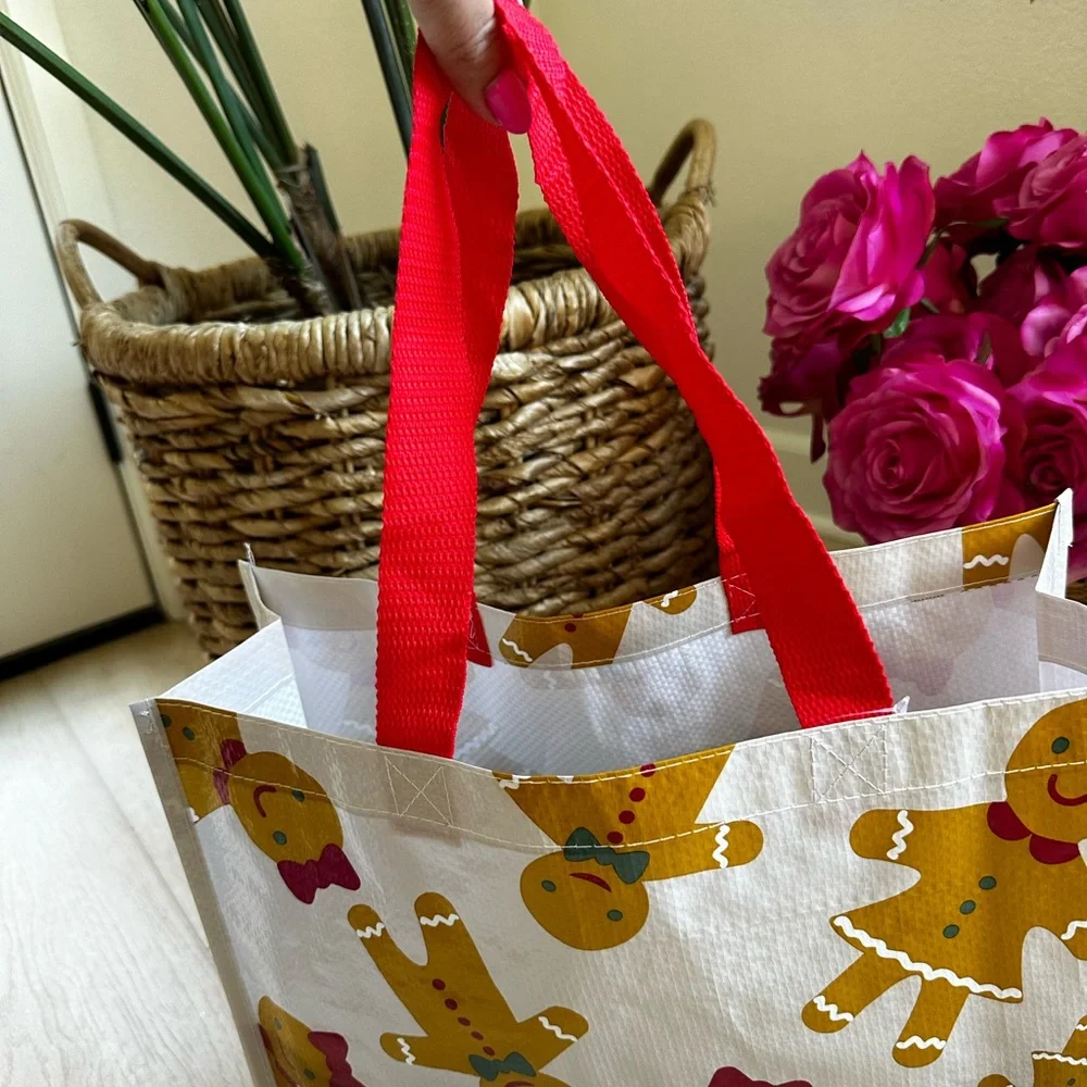 target reusable gingerbread man girl Christmas holiday gift bag